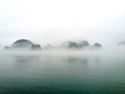 Winter in Ha Long Bay often has drizzle and fog