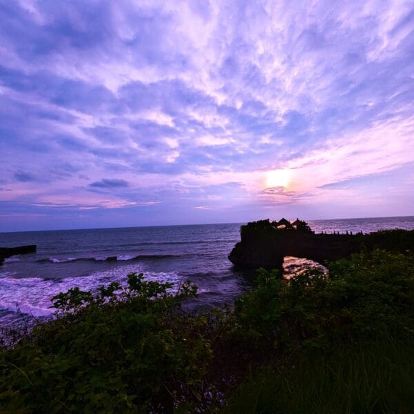 Magical sunset at Tanah Lot Temple