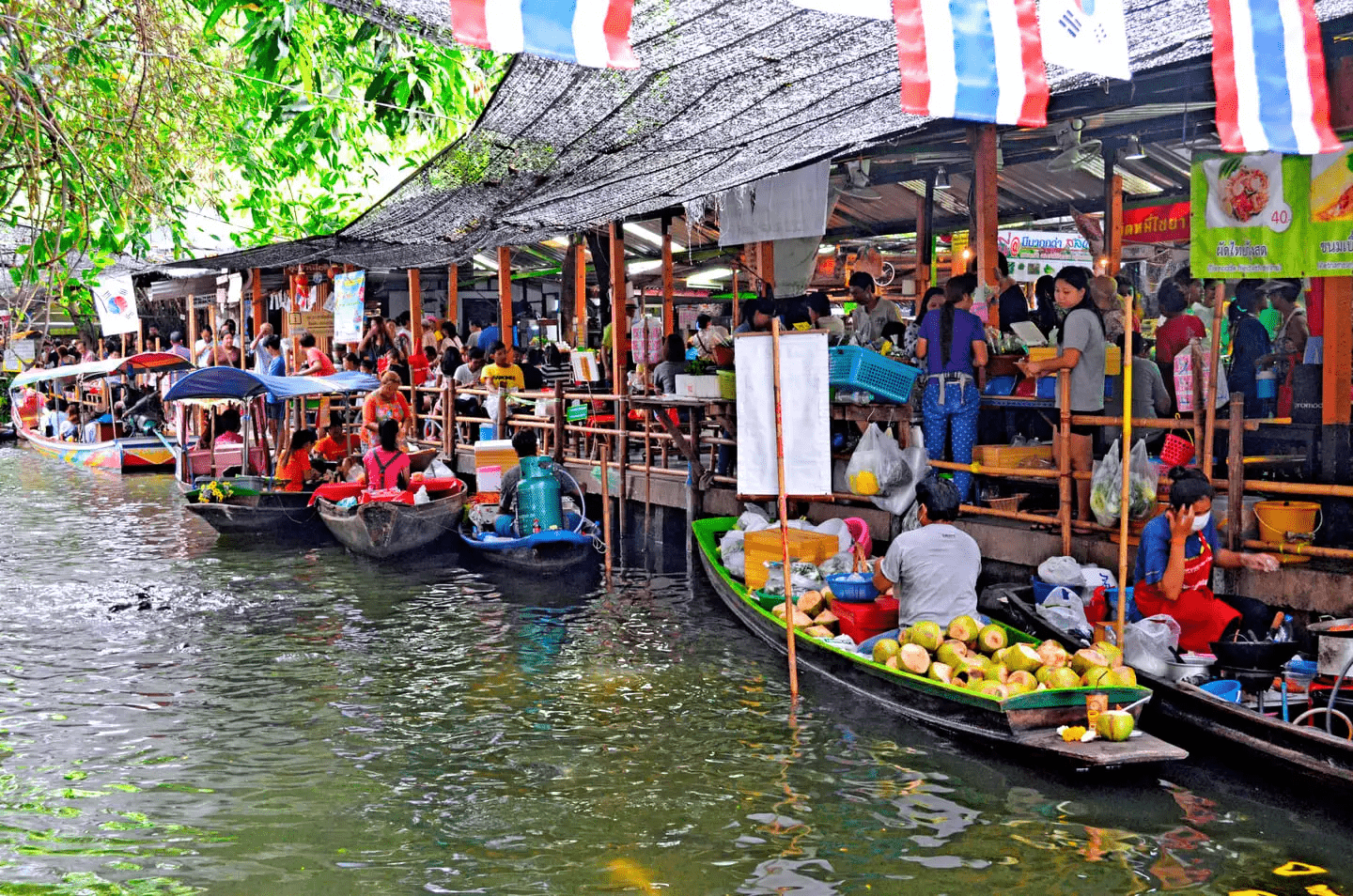 Bangkok is famous for its bustling floating markets