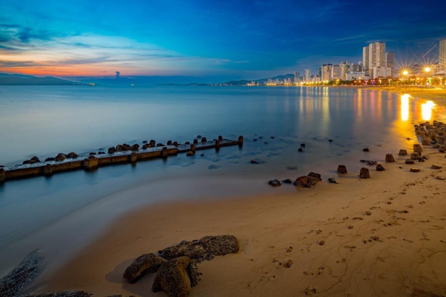 The beauty of Nha Trang beaches at night is captivating