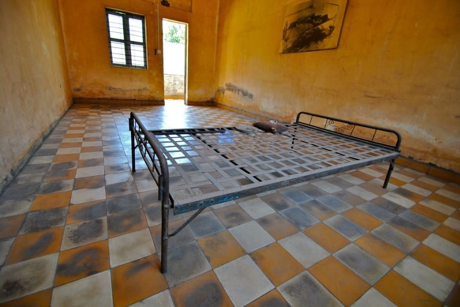 Torture room - a place where countless prisoners suffered during the Khmer Rouge era