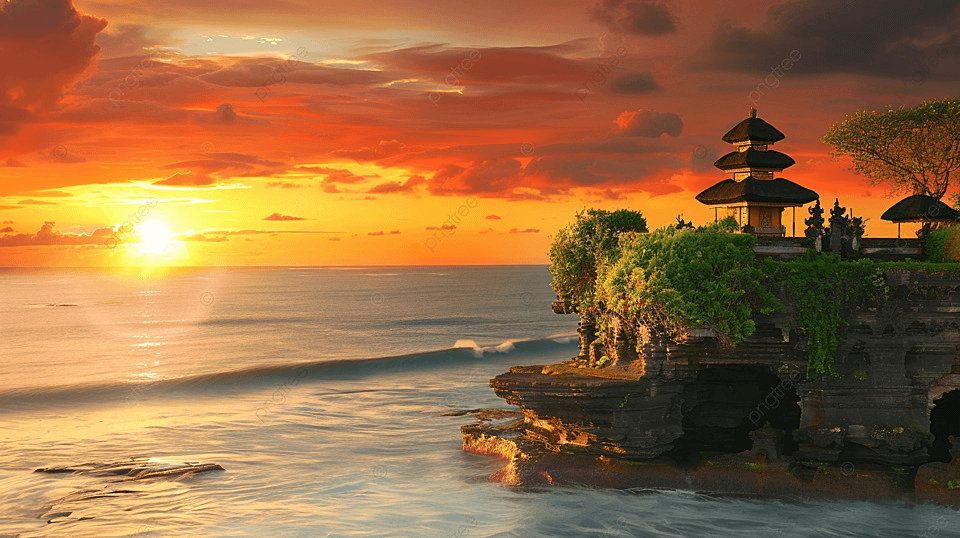 Some notes when watching the sunset at Tanah Lot temple