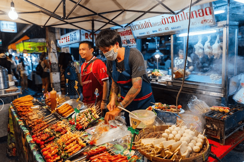 Explore the food court at Chiang Mai Night Bazaar