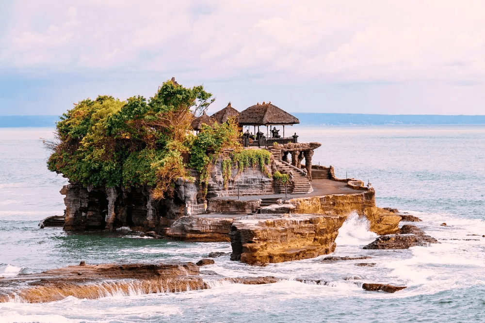 Tanah Lot Temple is a unique cultural icon of Bali Island.