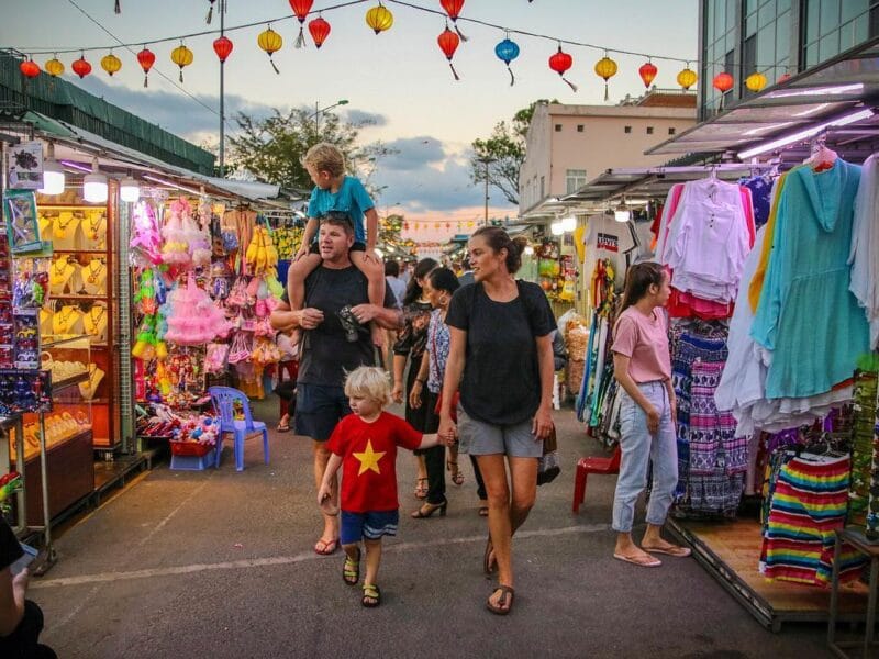 The fashion section in in Nha Trang night market can not be missed