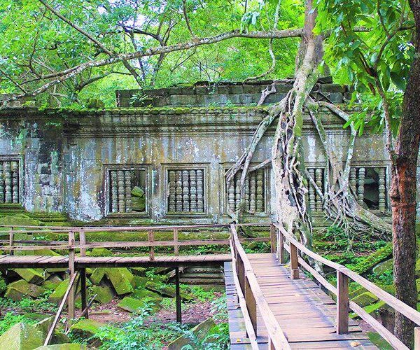 Stroll-along-the-wooden-boardwalks-at-Beng-Mealea