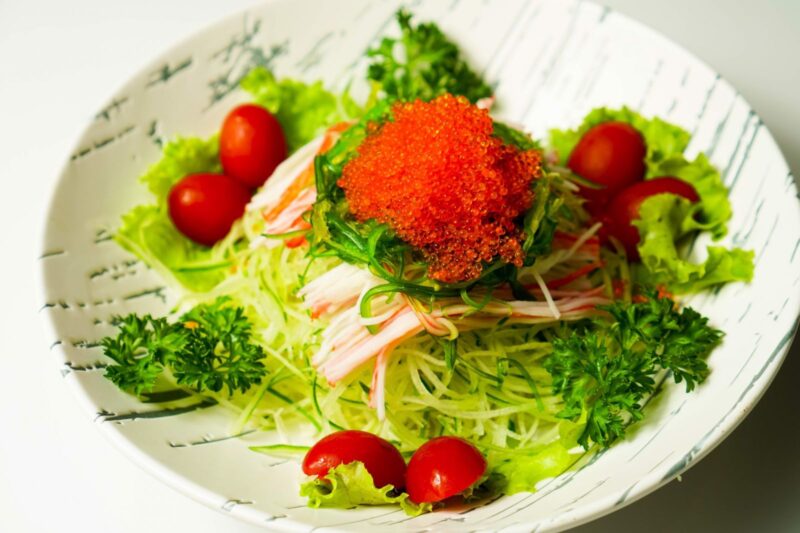 Flying fish roe salad is a dish worths every pennies